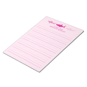 Roze haaien Het Briefpapier Notitieblok van het Ki