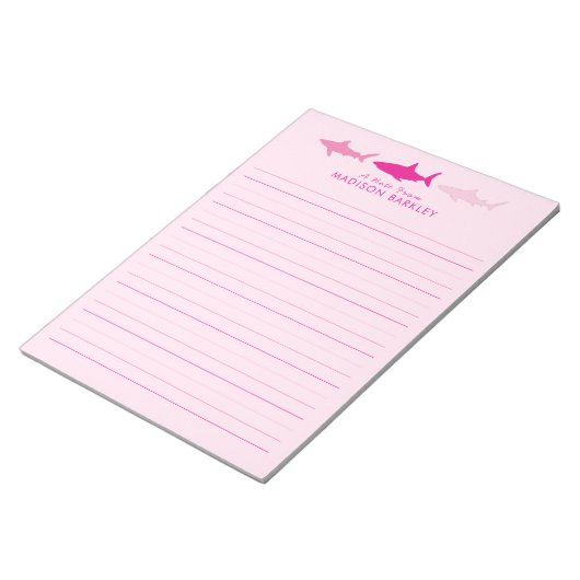 Roze haaien Het Briefpapier Notitieblok van het Ki (Schuin)