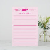 Roze haaien Stomme Kind Briefpapier (Staand voorkant)