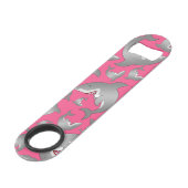Roze haaienpatroon speed flessenopener (Voorkant Gekanteld)