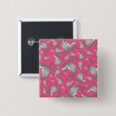 Roze haaipatroon vierkante button 5,1 cm (Voorkant /achterkant)