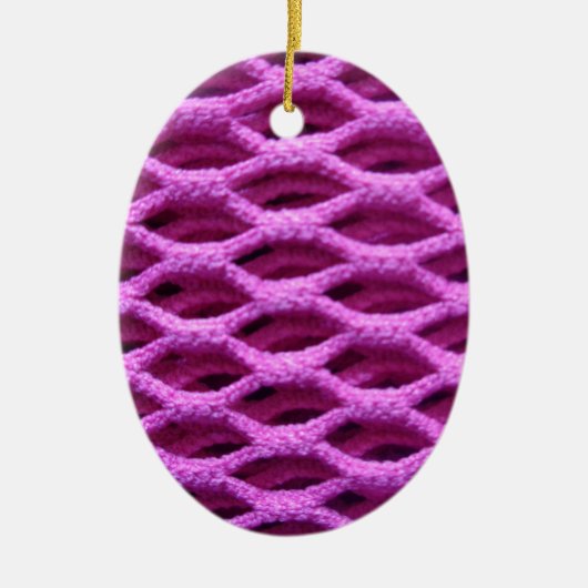 Roze haakje keramisch ornament (Voorkant)