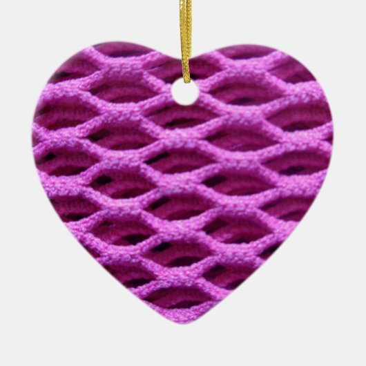 Roze haakje keramisch ornament (Voorkant)