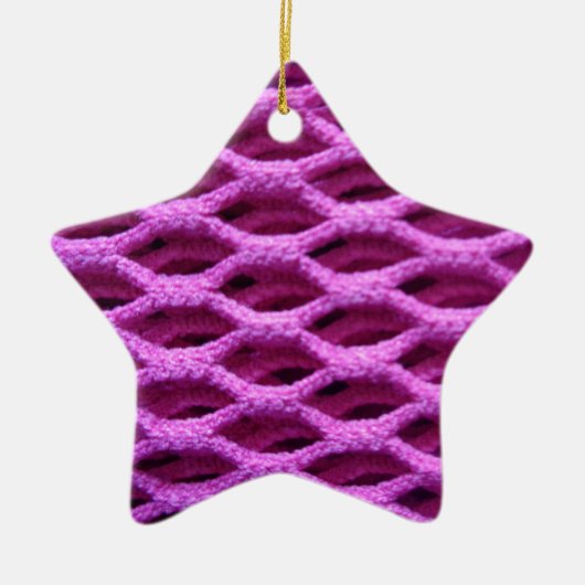 Roze haakje keramisch ornament (Voorkant)