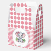 Roze Haar Bow Schattigee Olifant Baby shower Bedankdoosjes (Geopend)