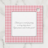 Roze haar Bow Schattigee olifant Dank u Baby showe Bedankjes Labels (Achterkant)