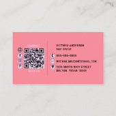 Roze Haar Glitter Drips Typografie Stylist Salon Visitekaartje (Achterkant)