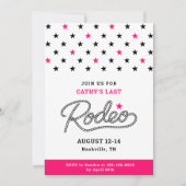 Roze Haar Laatste Rodeo Bachelorette-feest Kaart (Voorkant)