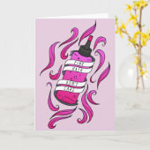 Roze Haar Maakt niet uit Girly Cartoon Dye Bottle Kaart (Gele Bloem)