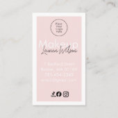 Roze Haar-, Make-up- & S beauty Studio Vertical Visitekaartje (Achterkant)