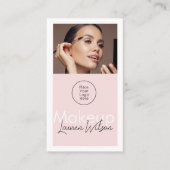 Roze Haar-, Make-up- & S beauty Studio Vertical Visitekaartje (Voorkant)