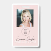 Roze Haar-, Make-up- & Schoonheidsstudio Branding Badge (Voorzijde)