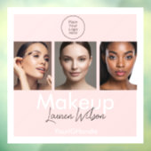 Roze Haar-, Make-up- & Schoonheidsstudio Branding Raamsticker (Vel 3)