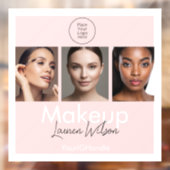 Roze Haar-, Make-up- & Schoonheidsstudio Branding Raamsticker (Vel 2)