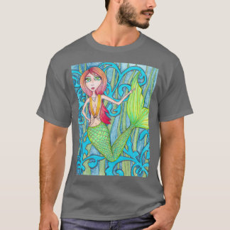 Roze haar Mermaid T-shirt