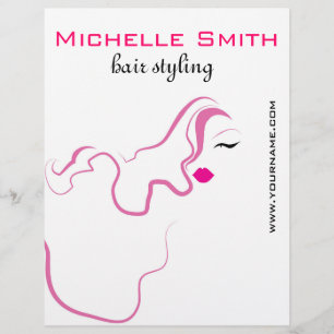 Roze haar met een liefdevol pictogram Hairstyling  Flyer