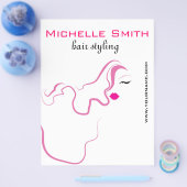 Roze haar met een liefdevol pictogram Hairstyling Flyer (Enkel)