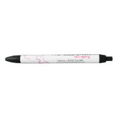 Roze haar met een liefdevol pictogram Hairstyling Zwarte Inkt Pen (Voorkant)