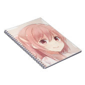 Roze haar met roze haar roze ogen manga notitieboek (Rechterzijde)