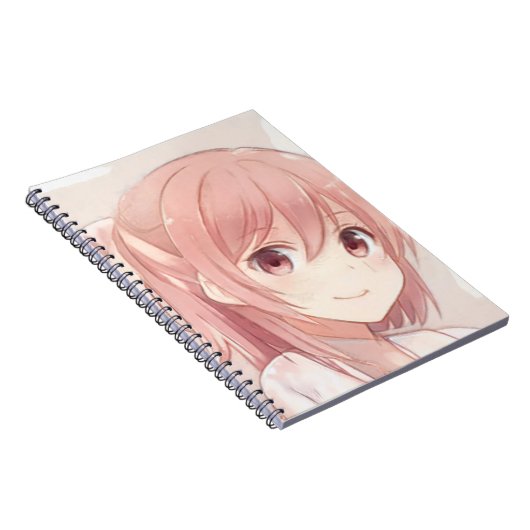 Roze haar met roze haar roze ogen manga notitieboek (Rechterzijde)