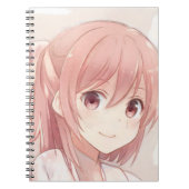 Roze haar met roze haar roze ogen manga notitieboek (Voorkant)