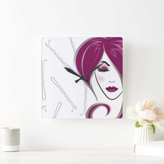 Roze haar- Salon klok (Huis)