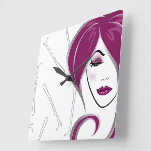 Roze haar- Salon klok (Hoek)