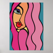 Roze haar schoonheid poster (Voorkant)