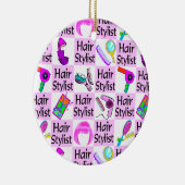  ROZE HAAR STYLIST KERSTORNAMENT KERAMISCH ORNAMENT (Rechts)