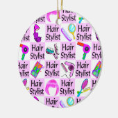  ROZE HAAR STYLIST KERSTORNAMENT KERAMISCH ORNAMENT (Links)