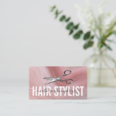 Roze haar Stylist Visitekaartje (Staand voorkant)