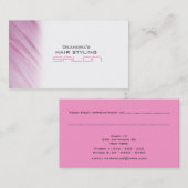 Roze Haar Witte Salon Afspraak Visitekaartje Afsprakenkaartje (Voorkant / Achterkant)