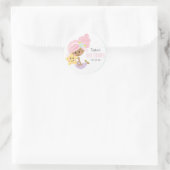 Roze Haar Zeemeermin Baby shower Stickers Donkere  (Tas)