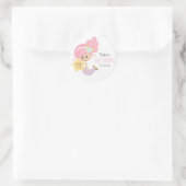 Roze Haar Zeemeermin Baby shower Stickers Lichte H (Tas)