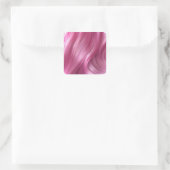 Roze haarachtergrond vierkant sticker (Tas)