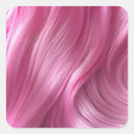 Roze haarachtergrond vierkant sticker