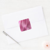 Roze haarachtergrond vierkant sticker (Envelop)