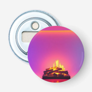 Roze haard ontwerp button flesopener