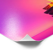 Roze haard ontwerp foto afdruk (Hoek)