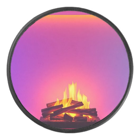 Roze haard ontwerp hockey puck (Voorkant)