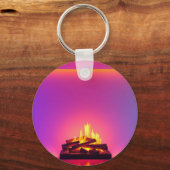 Roze haard ontwerp sleutelhanger (Voorkant)