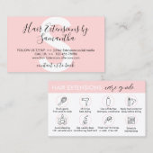 Roze haarextensies na de instructies van de verzor visitekaartje (Voorkant / Achterkant)