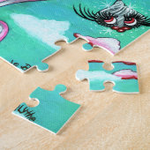 Roze haarharten en Kisses Fairy Big Eyes Legpuzzel (Zijkant)