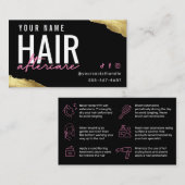 Roze haarkaart visitekaartje (Voorkant / Achterkant)