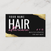 Roze haarkaart visitekaartje (Voorkant)