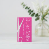 Roze haarsalon Visitekaartje 1 (Staand voorkant)