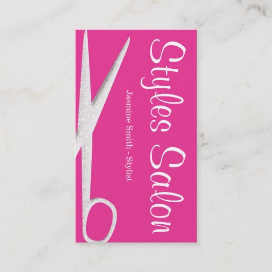 Roze haarsalon Visitekaartje 1 (Voorkant)