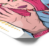 Roze haarstripstijl Vrouw Poster (Hoek)