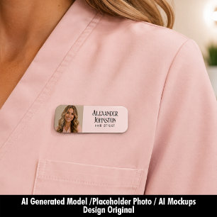 Roze Haarstylist Foto Branding Naamplaatje