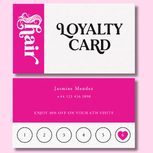 Roze Haarstylist Klant Trouwkaart Visitekaartje
